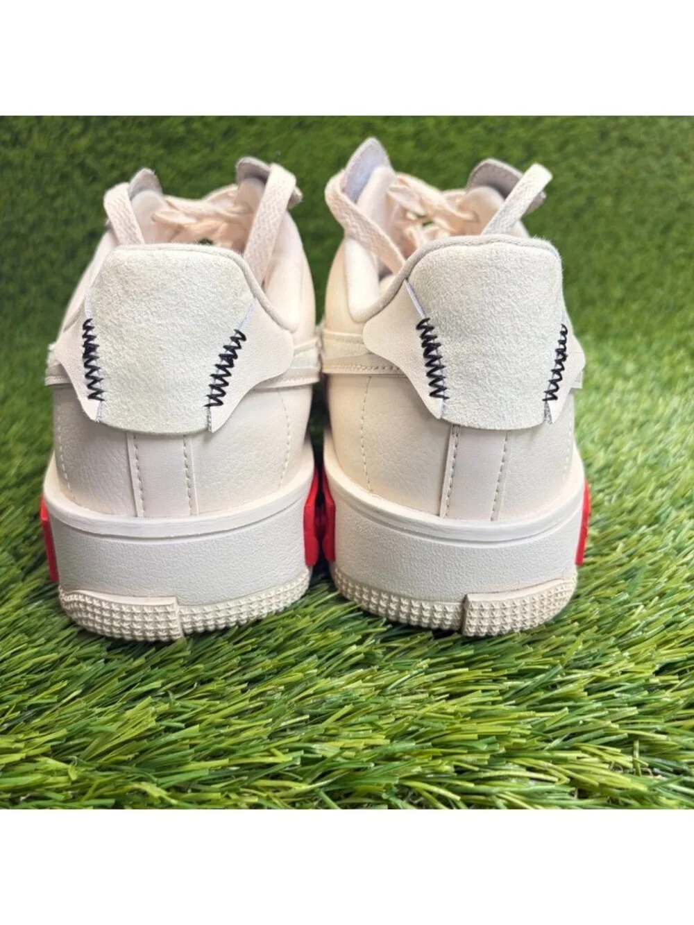 Nike Air Force 1 Fontanka Womens Size 10 Ivory Athletic Leather Shoes Sneakers